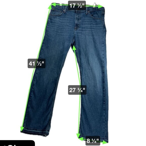 Wrangler Jeans Mens Dark Blue Relaxed Boot Western Cowboy Cotton 34X30 Tag READ - Picture 4 of 11